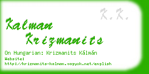kalman krizmanits business card