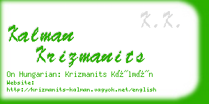 kalman krizmanits business card